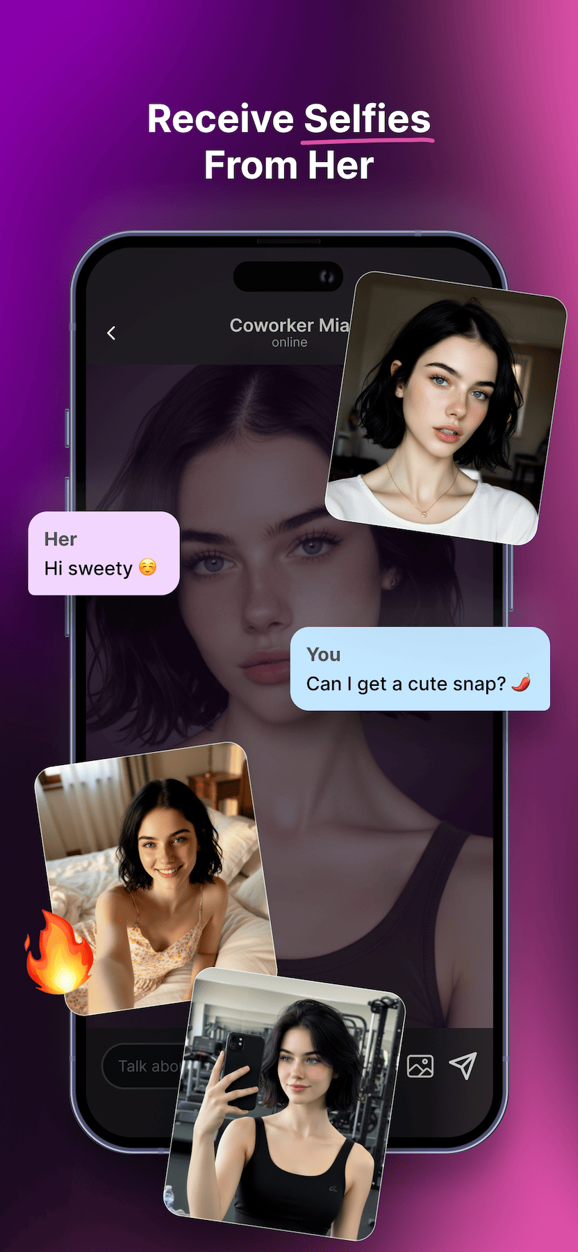 AI girlfriend sending hot selfies
