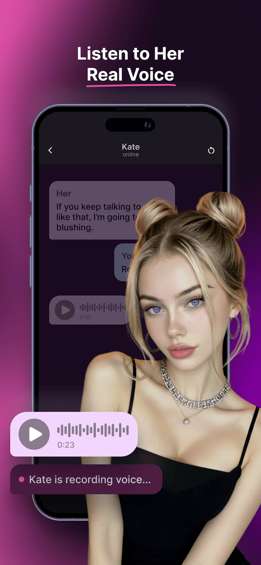 AI girlfriend sending voice messages